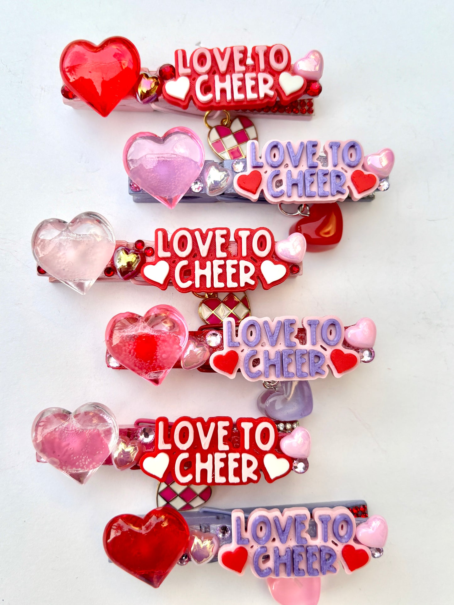 Love to Cheer spirit pins - set of 6