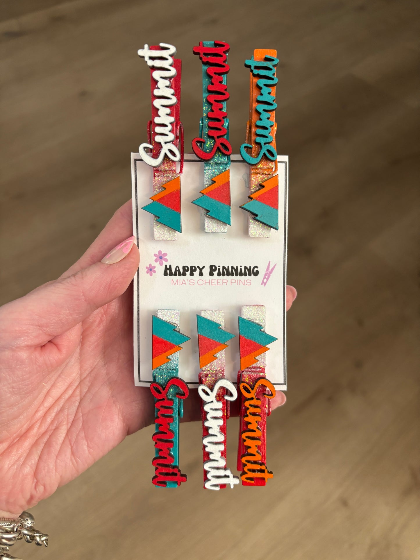 Regional Summit inspired cheer pins - set of 6