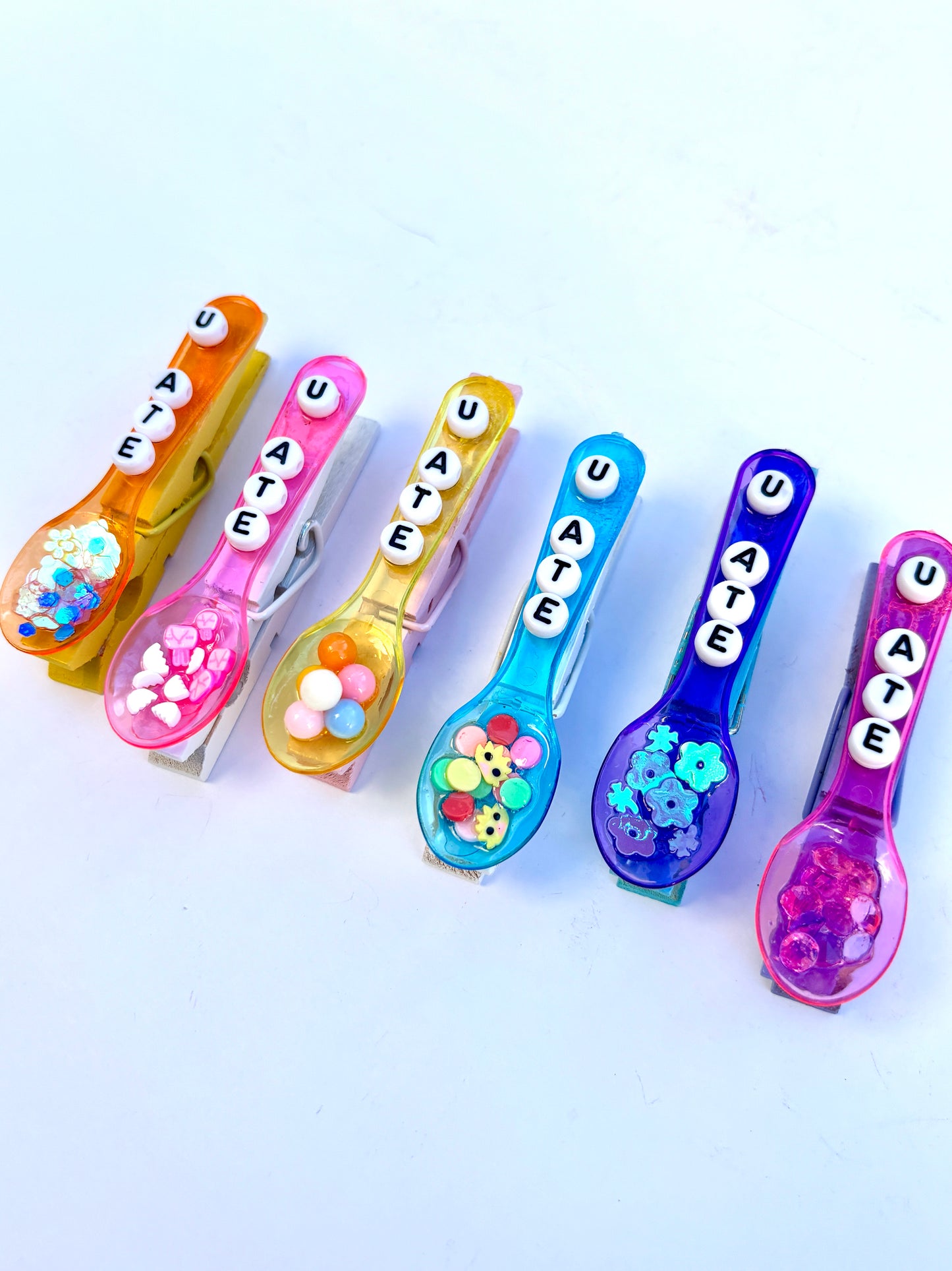Spring Collection - U ATE pins - set of 6 (ready to ship)