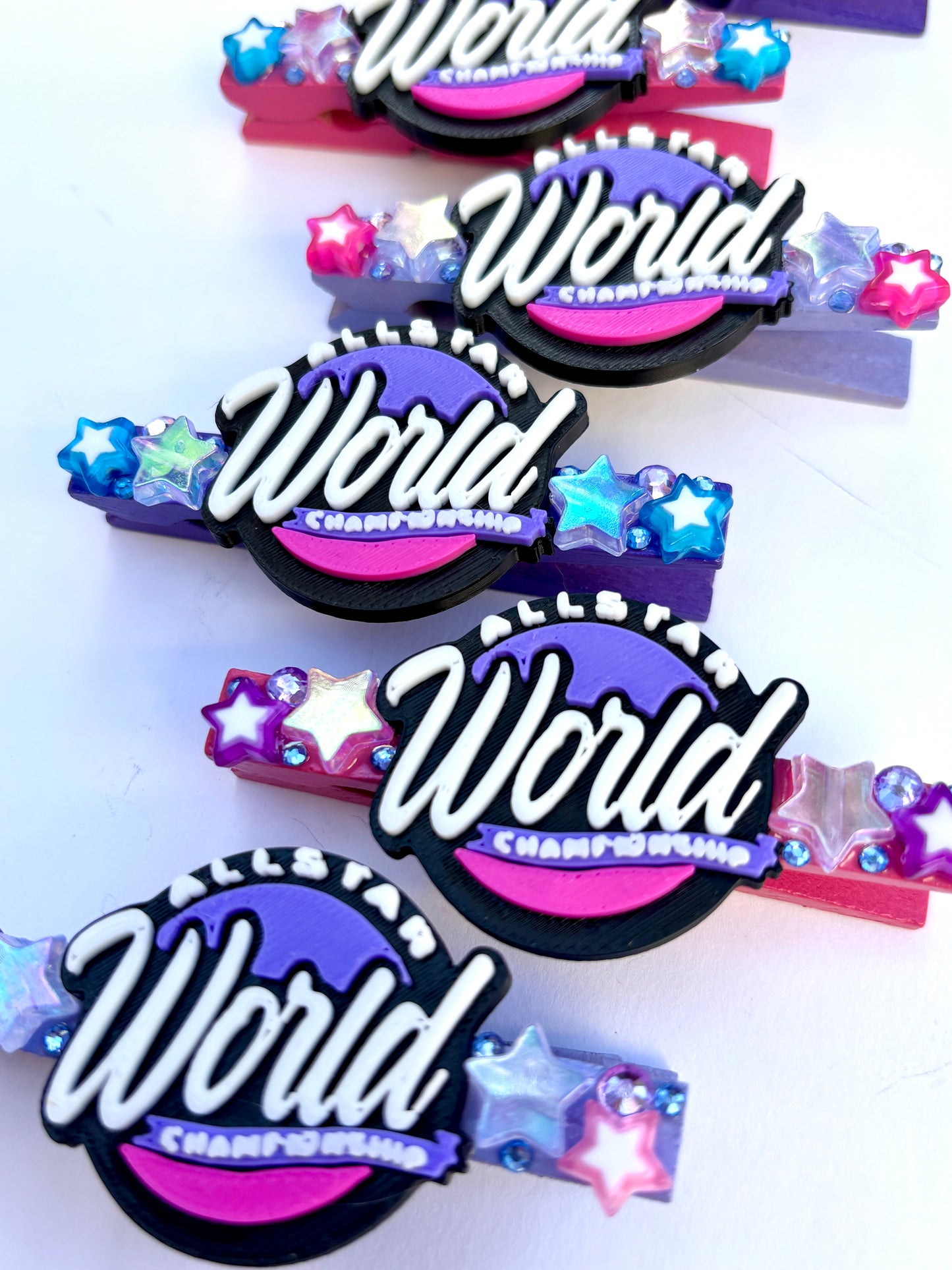All Star World inspired cheer pins - set of 6