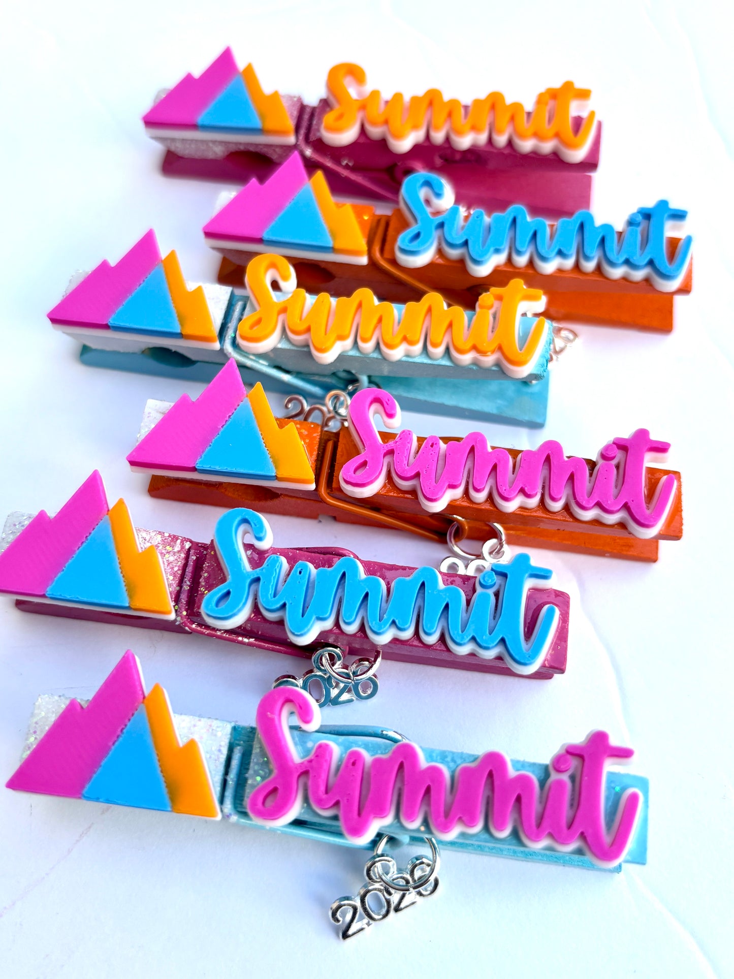Recreational Summit inspired cheer pins - set of 6