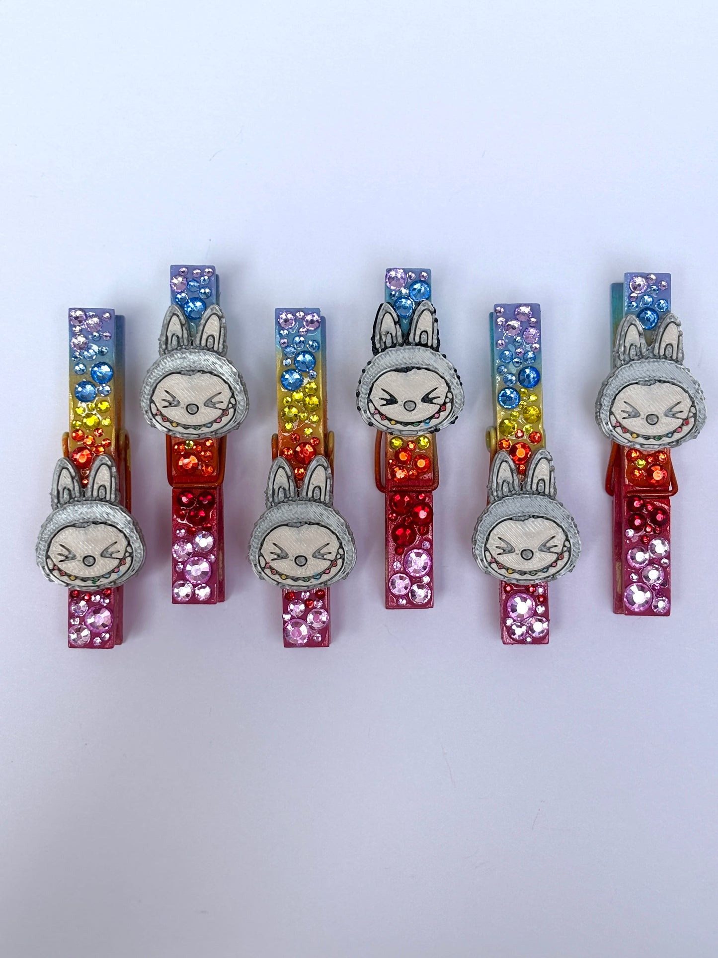 Rainbow Monster Spirit Pins - set of 6