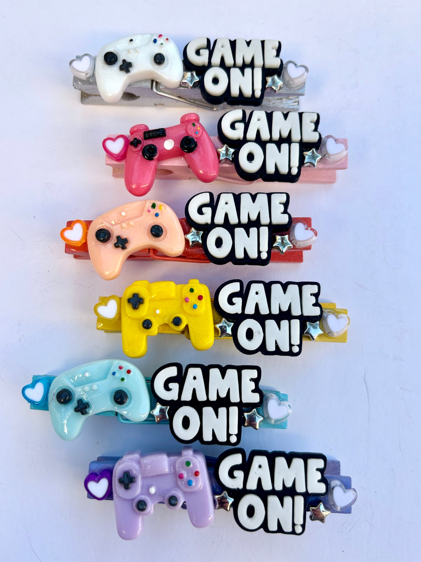 Video Game themed cheer/spirit pins - set of 6 (ready to ship)