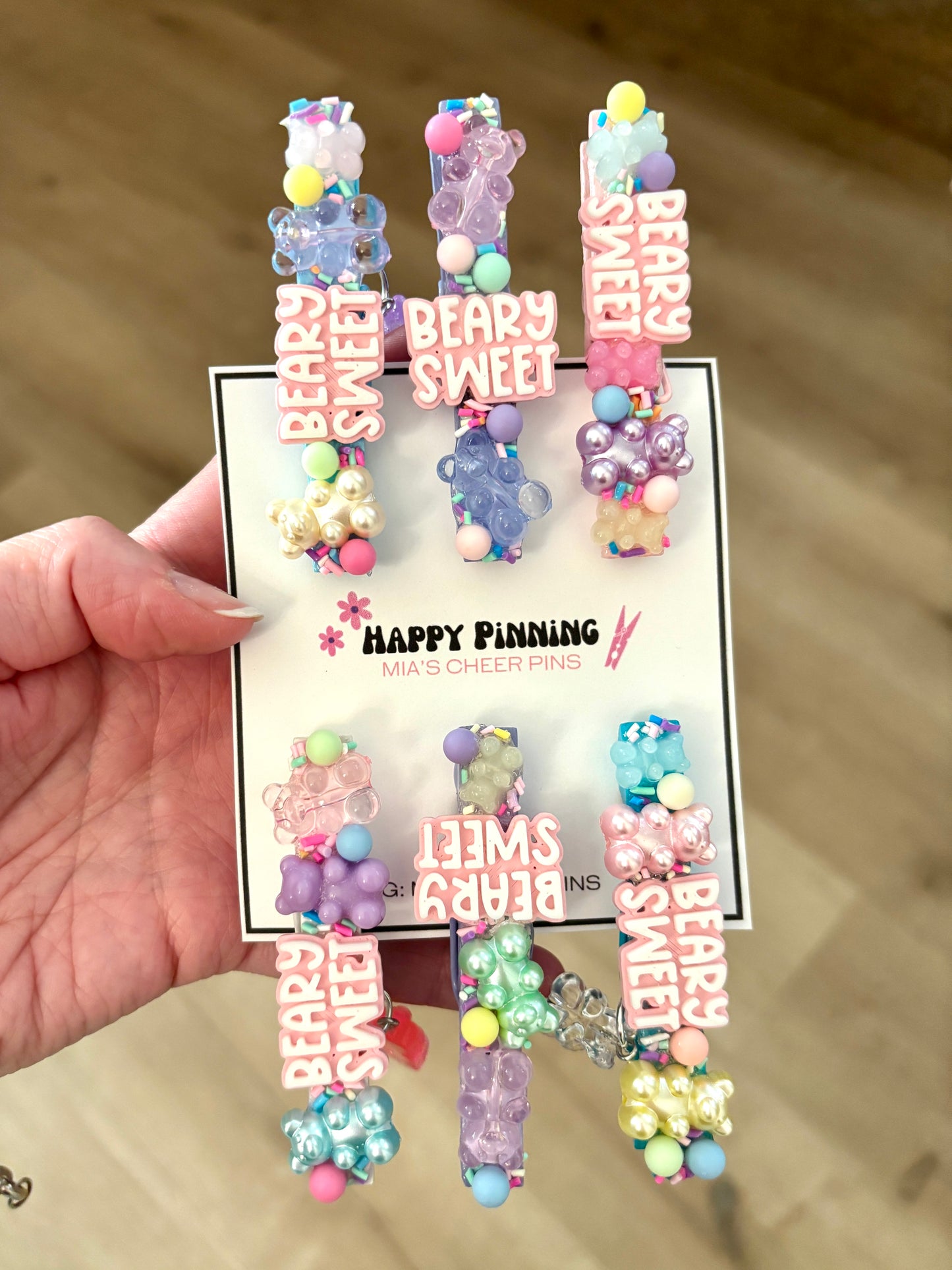 Beary Sweet spirit pins - set of 6
