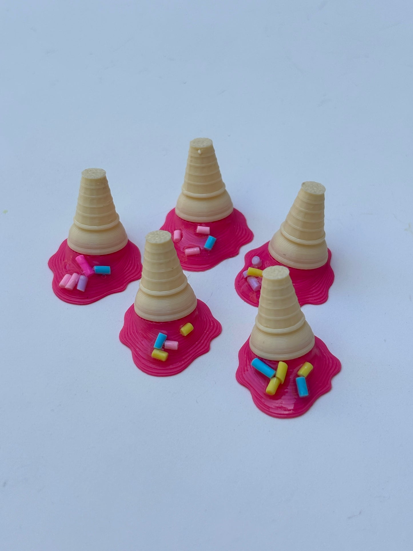 Melted ice cream cone pin embellishments
