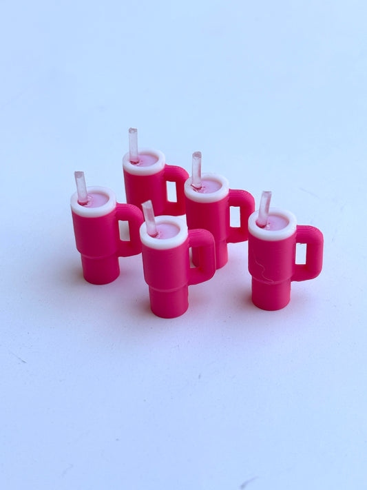Mini Stanley-inspired tumbler pin embellishments
