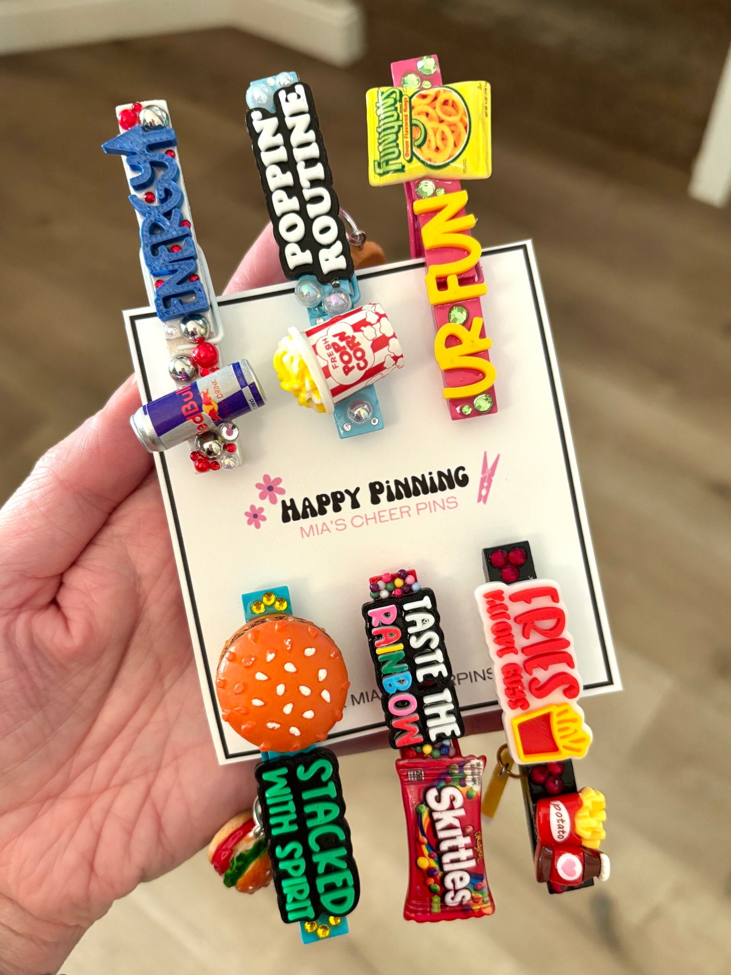 Junk Food Junkie spirit pins - set of 6