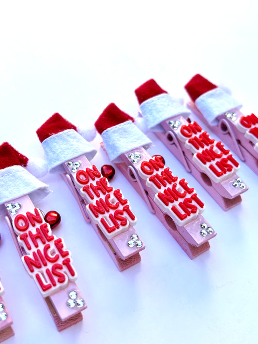 On the Nice List spirit pins - set of 6