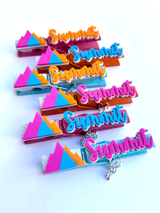Recreational Summit inspired cheer pins - set of 6