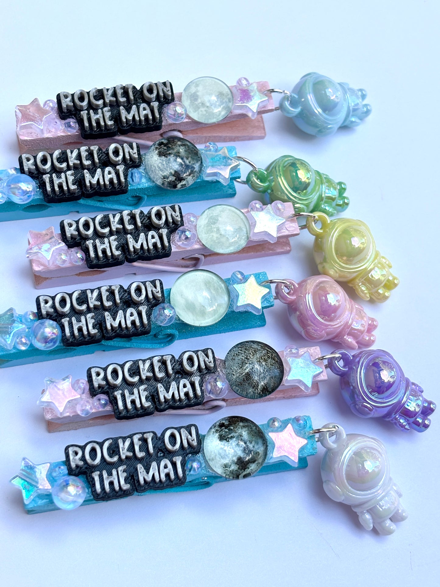 Rocket On the Mat spirit pins - set of 6