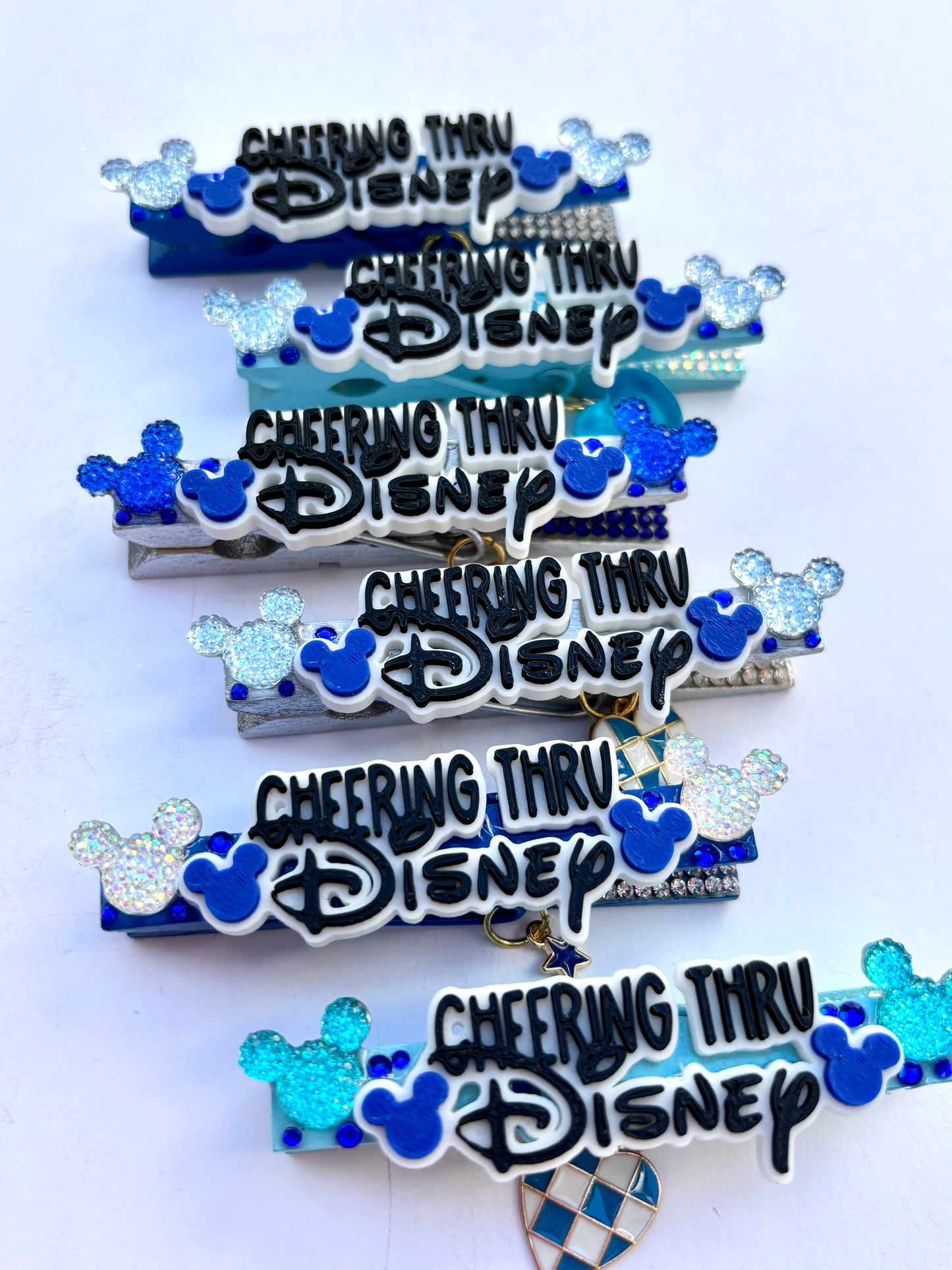 Blue Cheering thru Disney cheer pins - set of 6