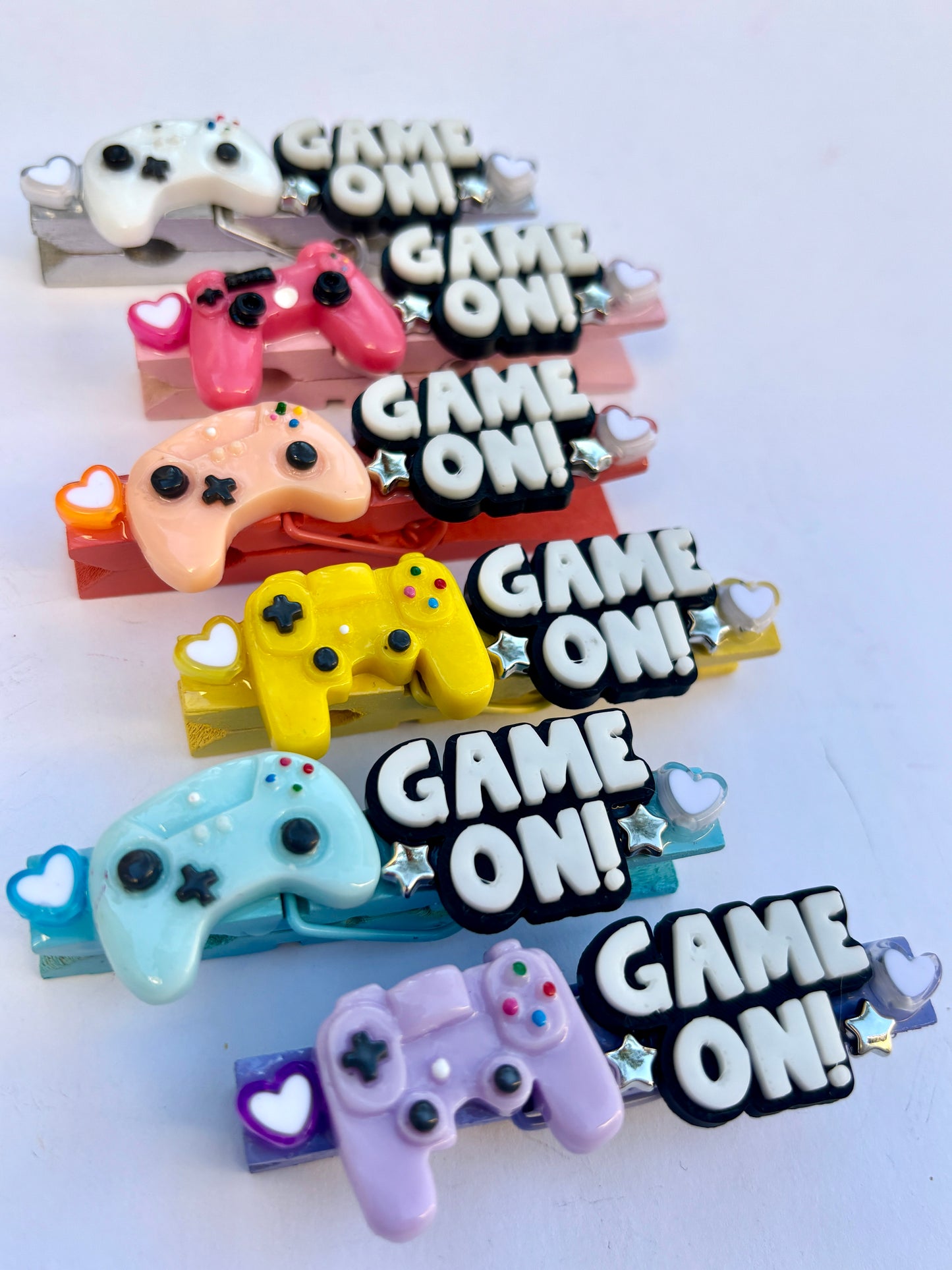 Video Game themed cheer/spirit pins - set of 6 (ready to ship)