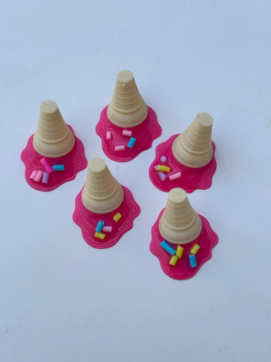 Melted ice cream cone pin embellishments