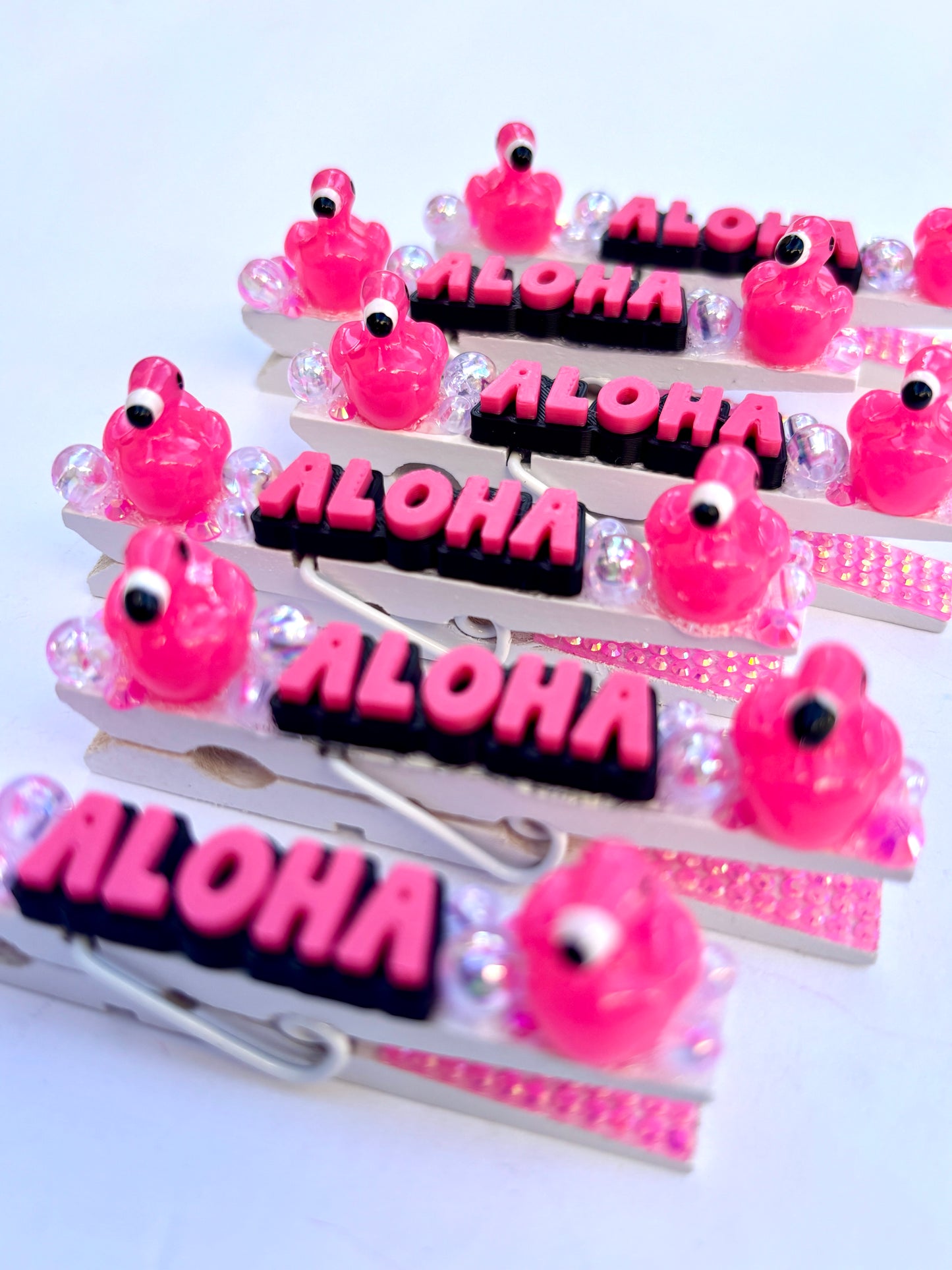 Aloha Flamingo cheer pins - set of 6 (ready to ship)