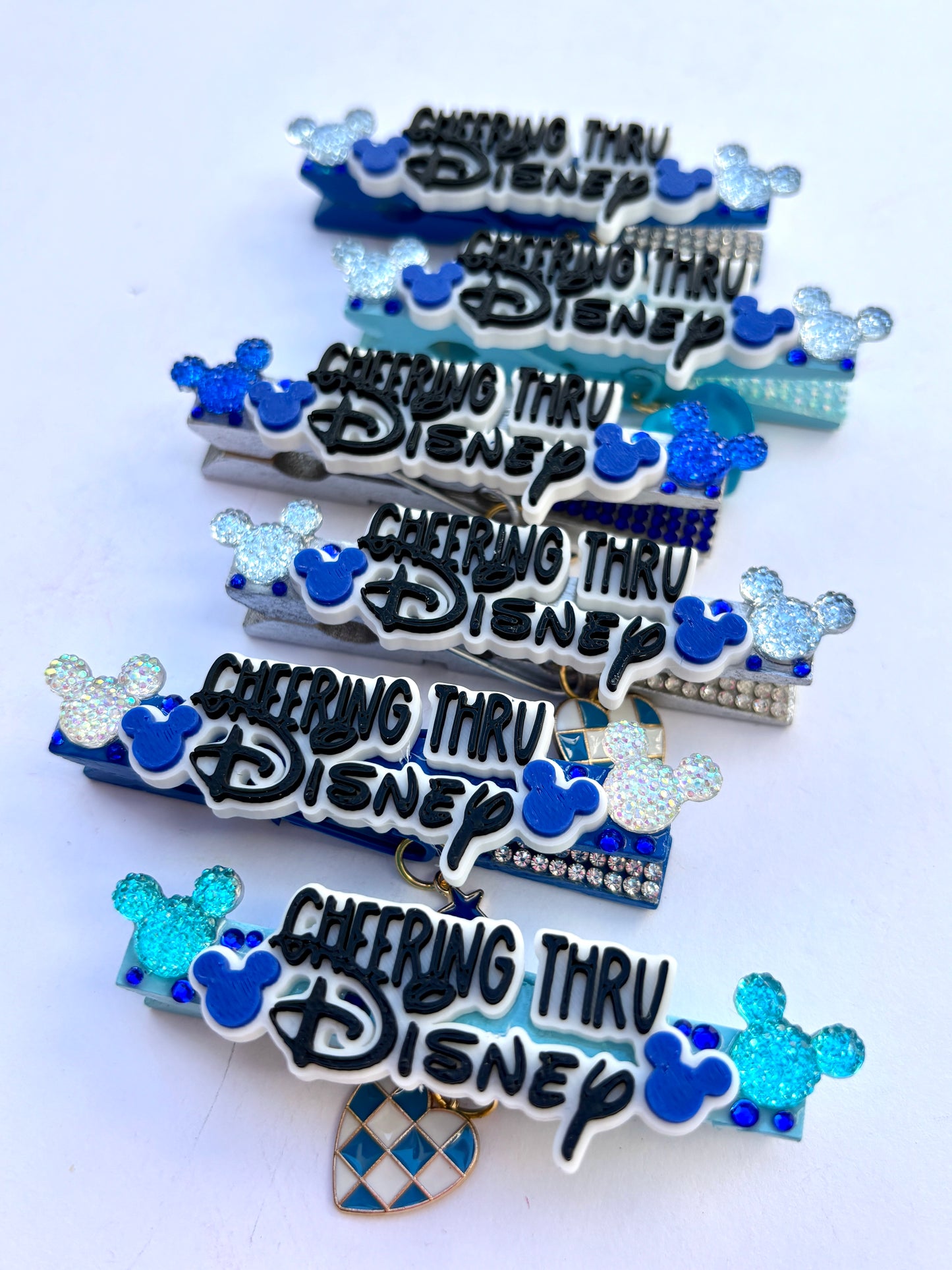 Blue Cheering thru Disney cheer pins - set of 6