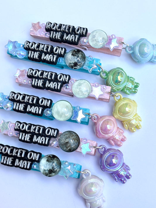 Rocket On the Mat spirit pins - set of 6