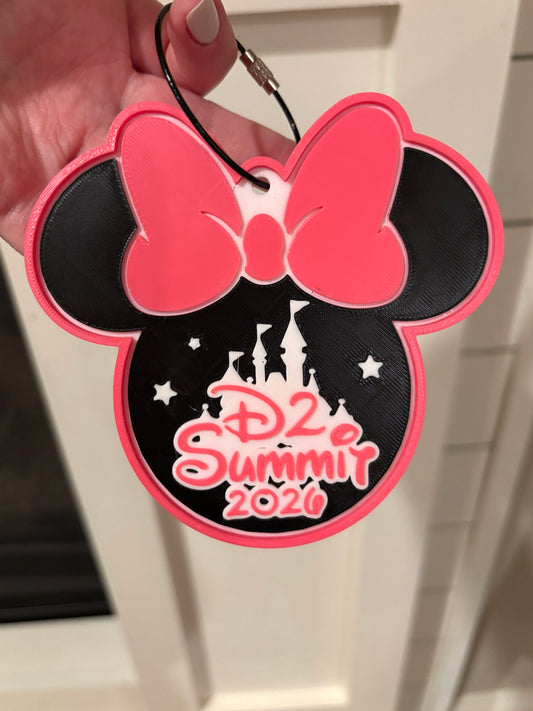 Mouse inspired D2 Summit Cheer Bag Tag