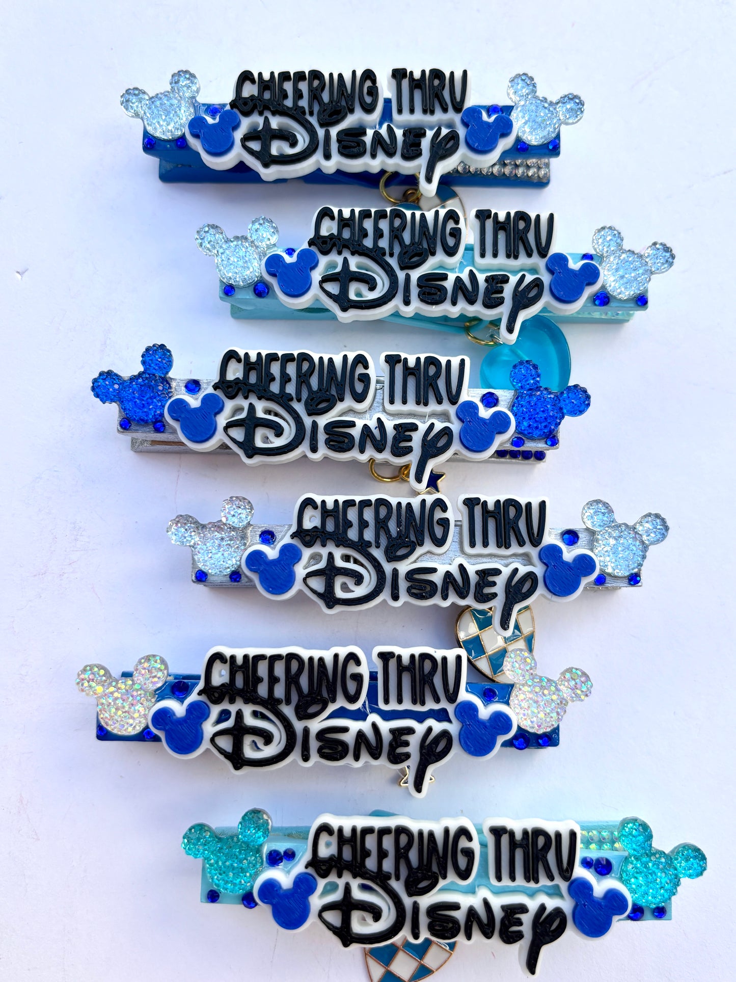 Blue Cheering thru Disney cheer pins - set of 6