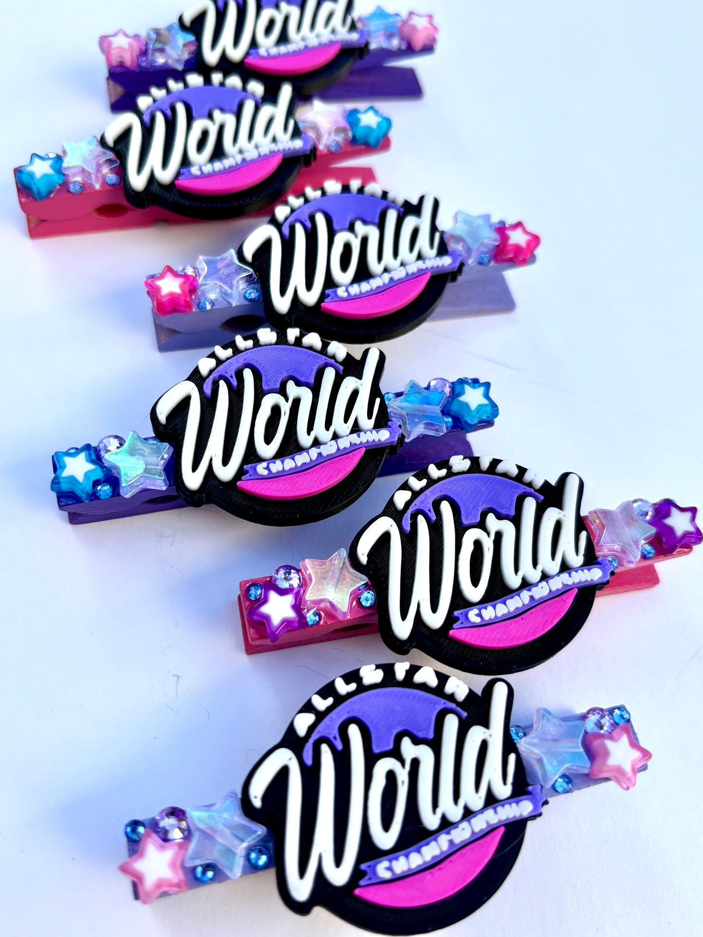 All Star World inspired cheer pins - set of 6