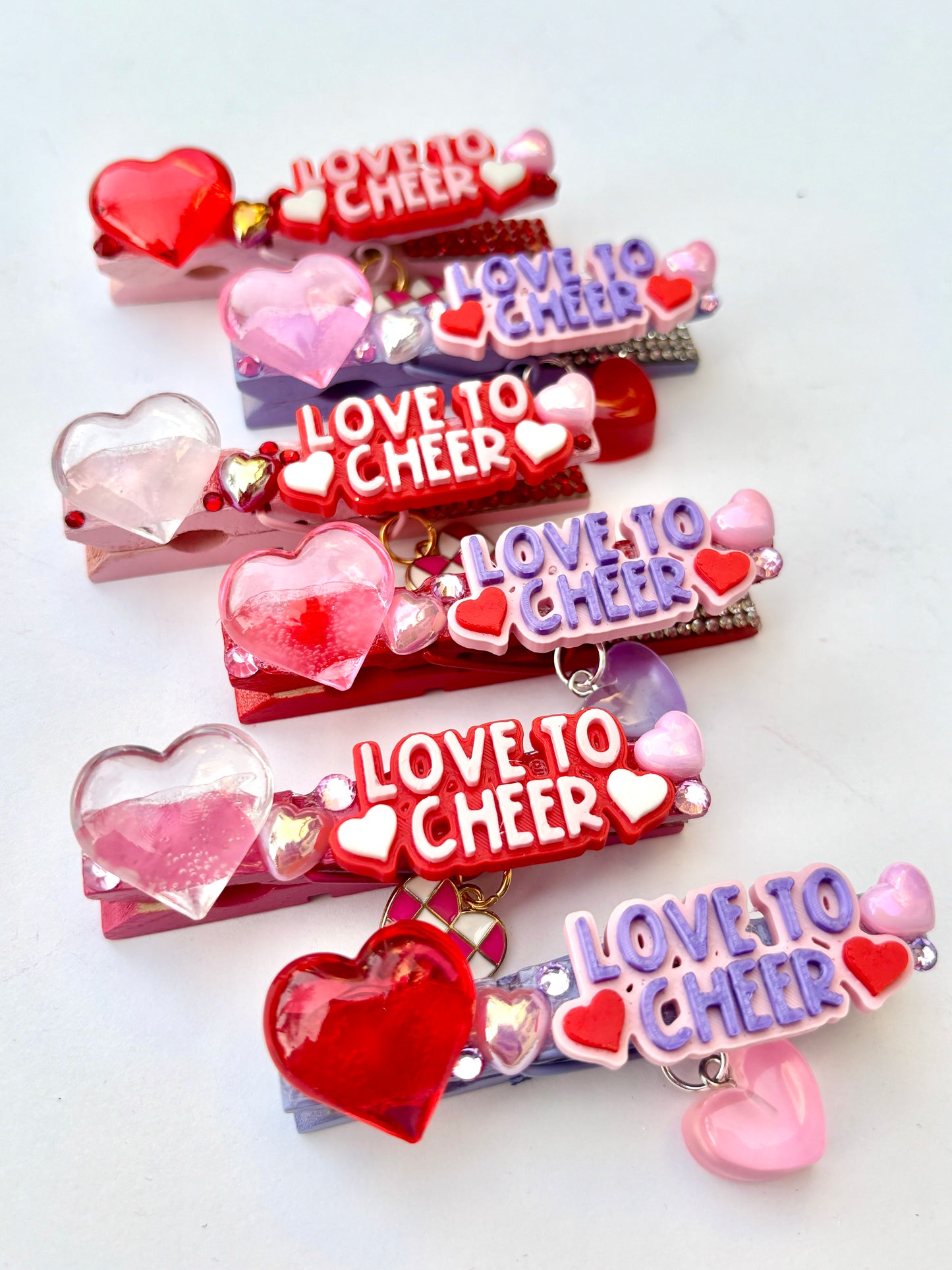 Love to Cheer spirit pins - set of 6