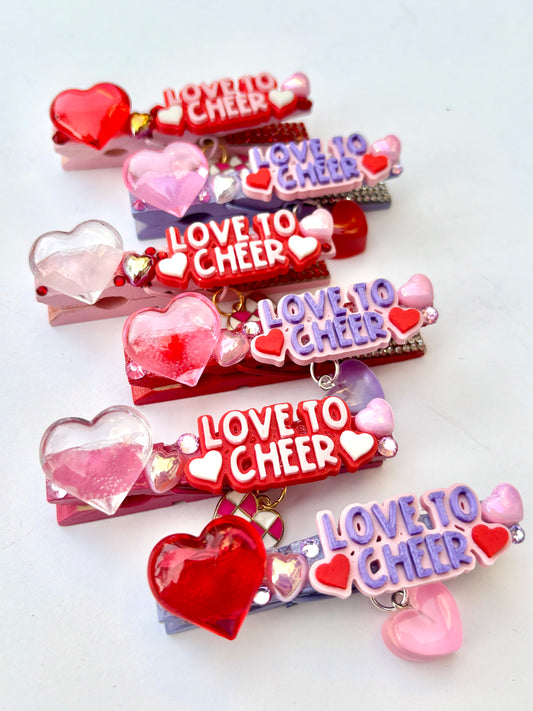 Love to Cheer spirit pins - set of 6