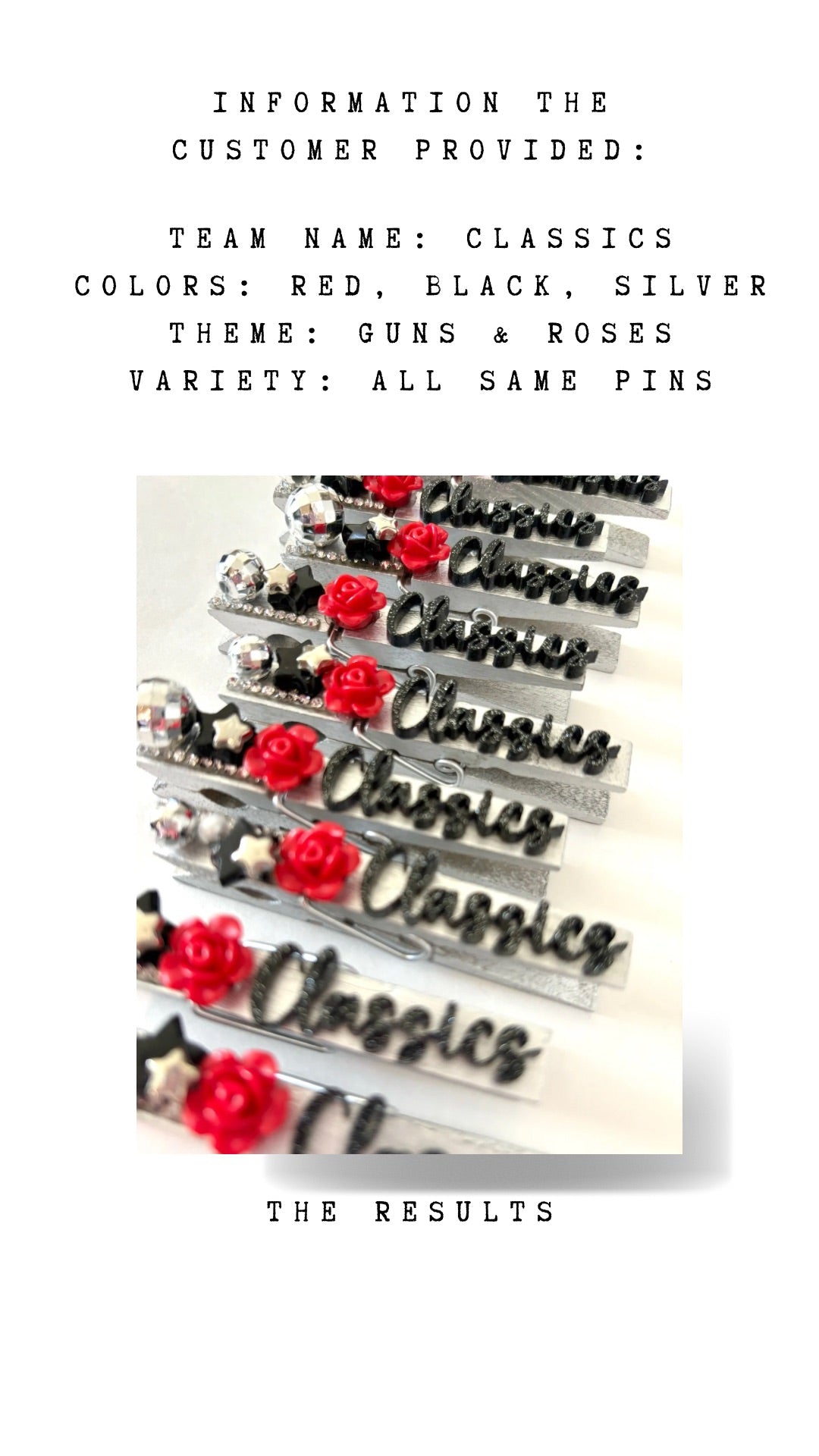 Custom Designed Spirit Pins - set of 6